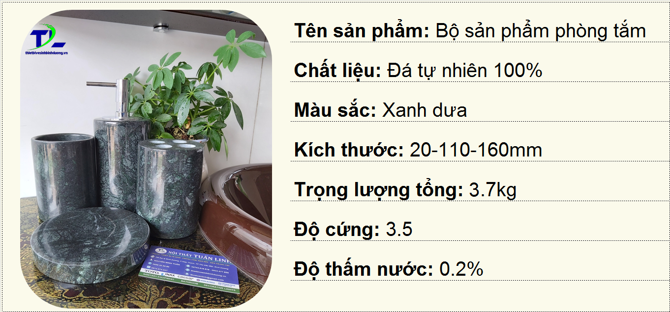Bộ phụ kiện Đá tự nhiên Xanh dưa B3